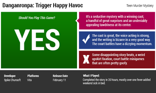 Illustration for article titled ​Danganronpa: Trigger Happy Havoc: The Kotaku Review
